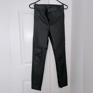 Zara black leather pants